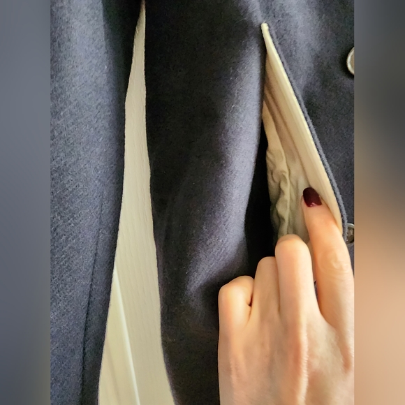 There Was One double-breasted notched-collar peacoat( oversize, navy color ) - Picture 8 of 12